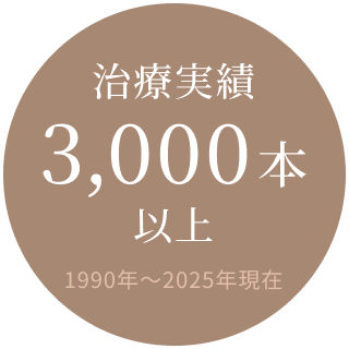治療実績 3,000本以上1990年〜2025年現在